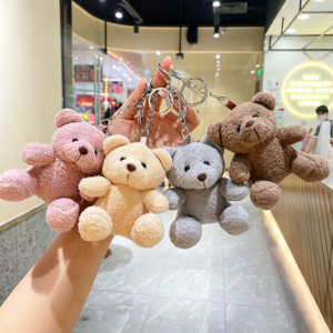 Cute Bear Keychain, Plush Pendant, Customizable Accessory