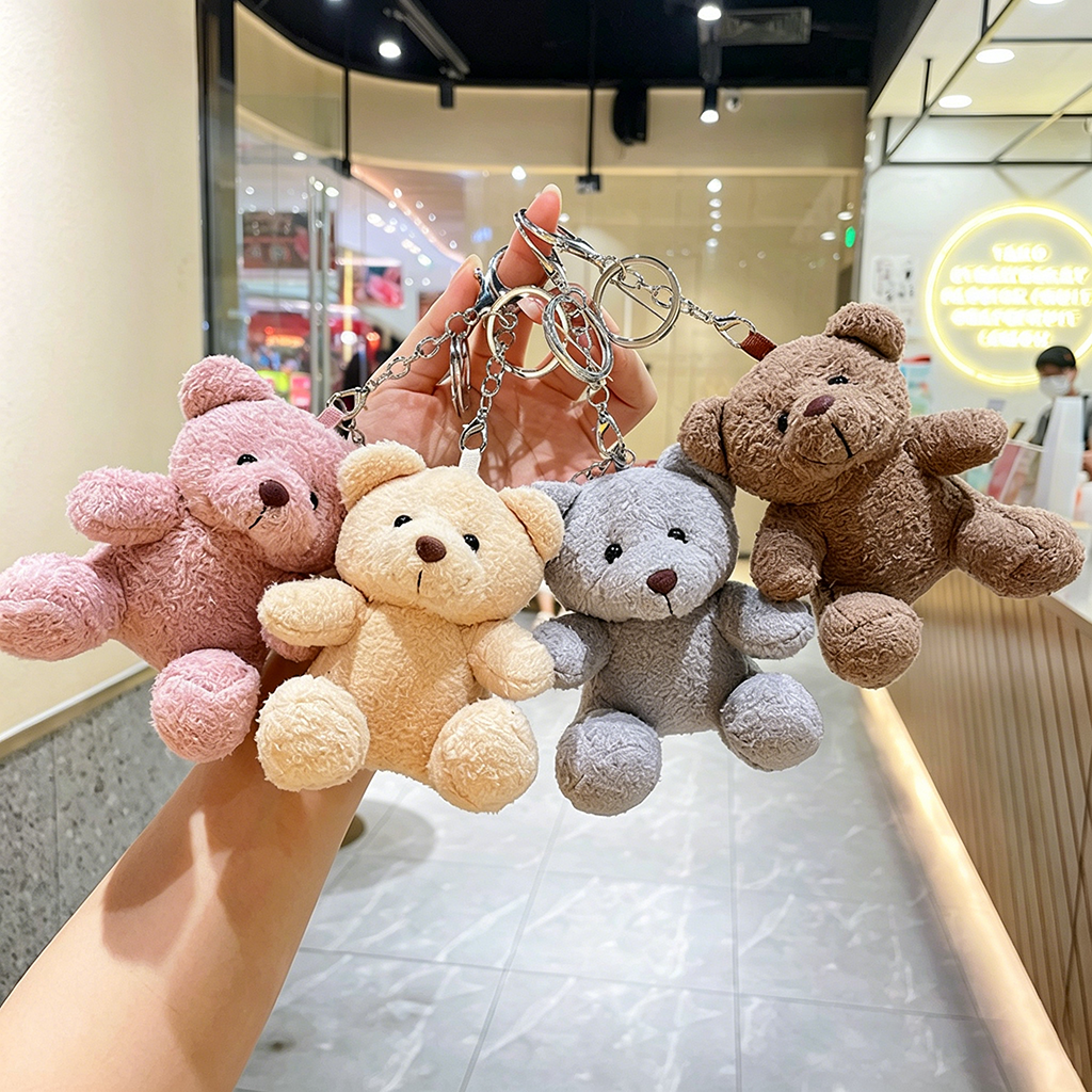 Cute Bear Keychain, Plush Pendant, Customizable Accessory
