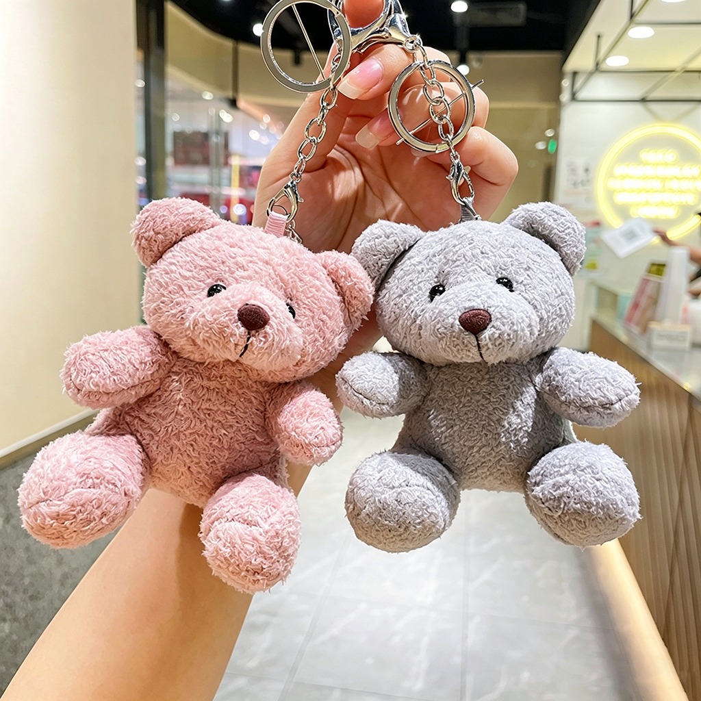 Cute Bear Keychain, Plush Pendant, Customizable Accessory - Image 3