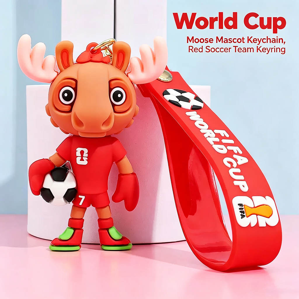 Silicone World Cup Trophy Keychain, Golden Football Souvenir Pendant - Image 5