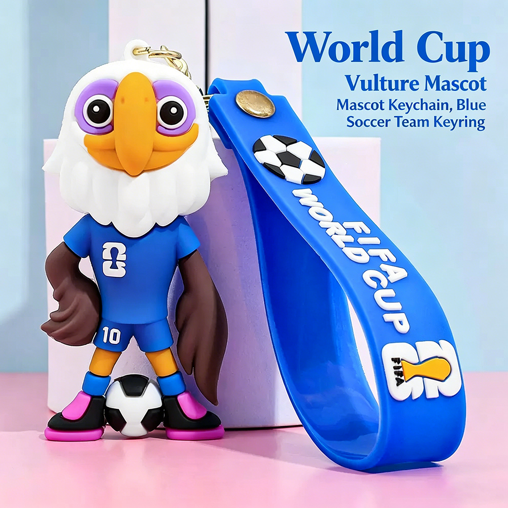 Silicone World Cup Trophy Keychain, Golden Football Souvenir Pendant - Image 4