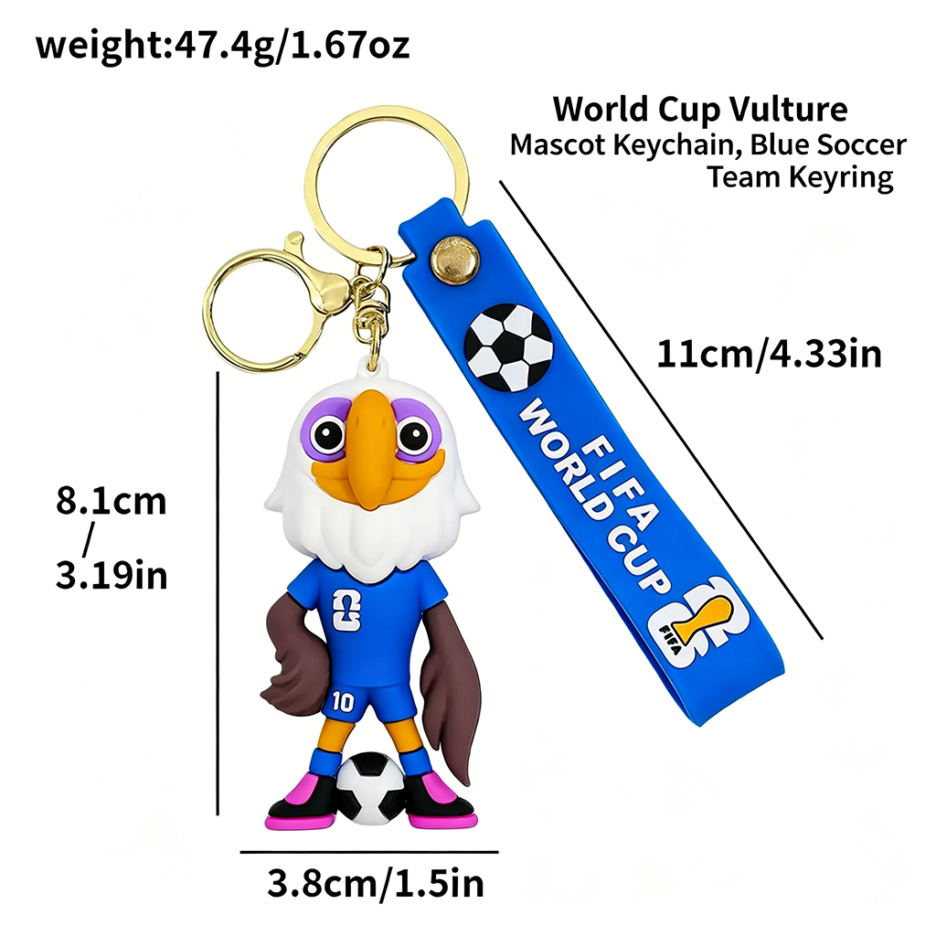 Silicone World Cup Trophy Keychain, Golden Football Souvenir Pendant - Image 6